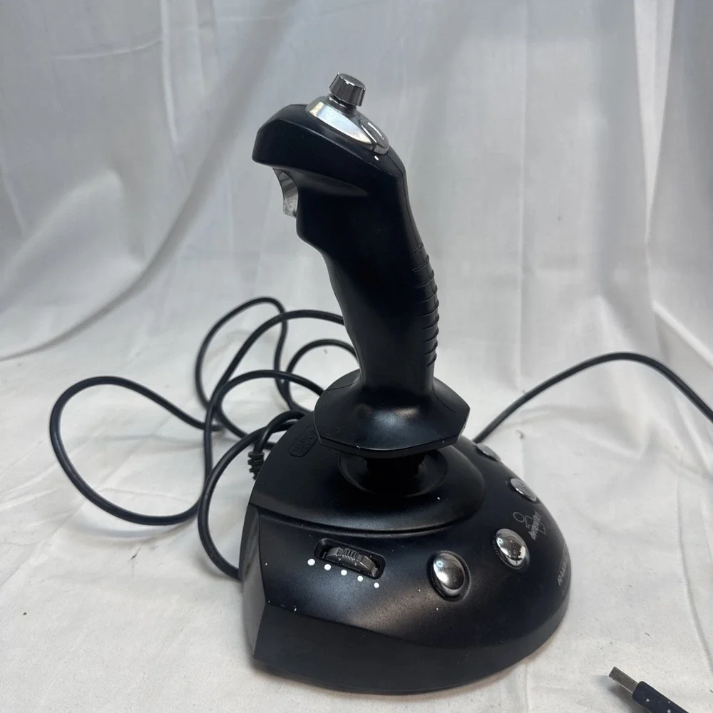 Vintage Interact Raider Pro Joystick Black Sv-251 PC Video Game Controller Clean